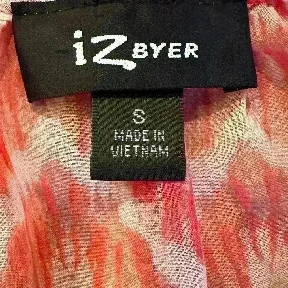 IZ Byer early Y2K rust and white blouse with elastic waist size small - Picture 10 of 10